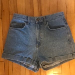 American Apparel Light Washed Denim Shorts